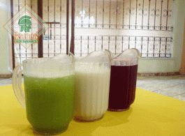 Agua fresca de frutos verdes, horchata y jicama